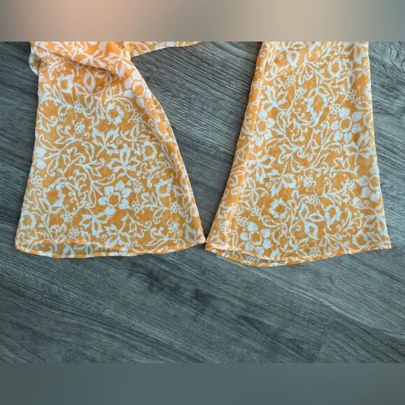 Show Me Your Mumu Long-Sleeve Orange Swirl Bohemian Hippie Summer Layer Airy - Picture 3 of 7